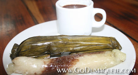 Bodbod sa Tanjay is a popular delicacy made of glutinous rice and native chocolate