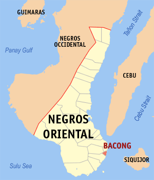 Locator Map of Bacong, Negros Oriental, Philippines