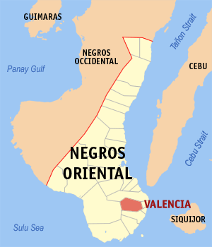 Map of Valencia Negros Oriental